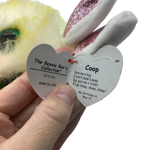 Ty Beanie Boos Coop The Chick Plush Bunny Ears 9" Stuffed Animal Collectible Toy - Picture 6 of 11